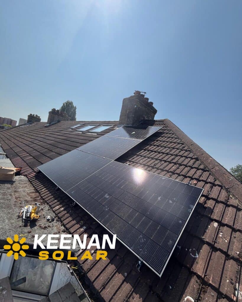 Solar panels in cloudy weather in North London installed by Keenan Solar