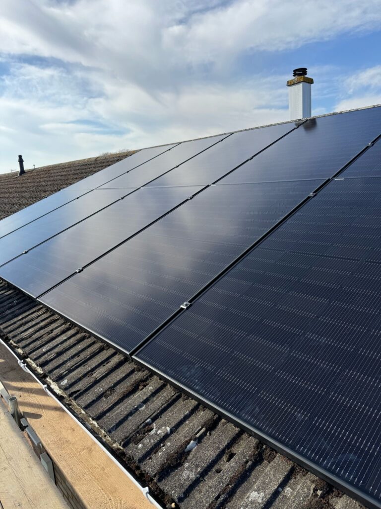 Solar panels on a North London home reducing carbon footprint and emissions