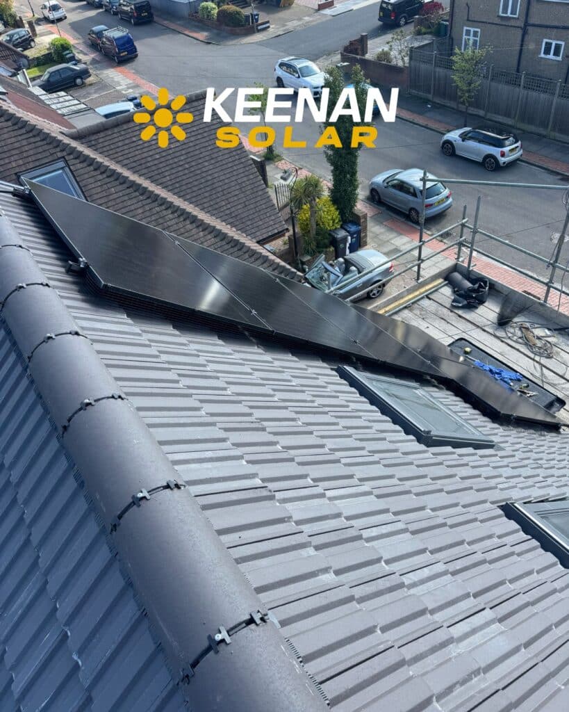 16 solar panels with full re-roof installed in Highgate North London by Keenan Solar