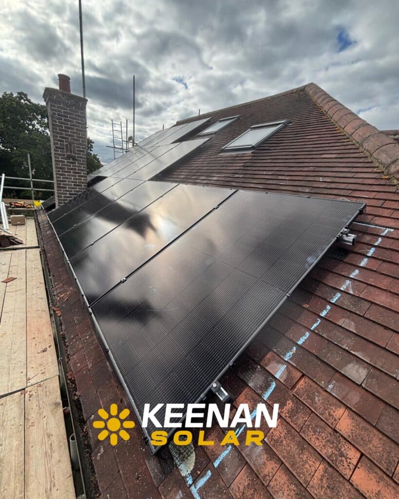 Modern solar panels and battery system installed in North London home by Keenan Solar in 2025