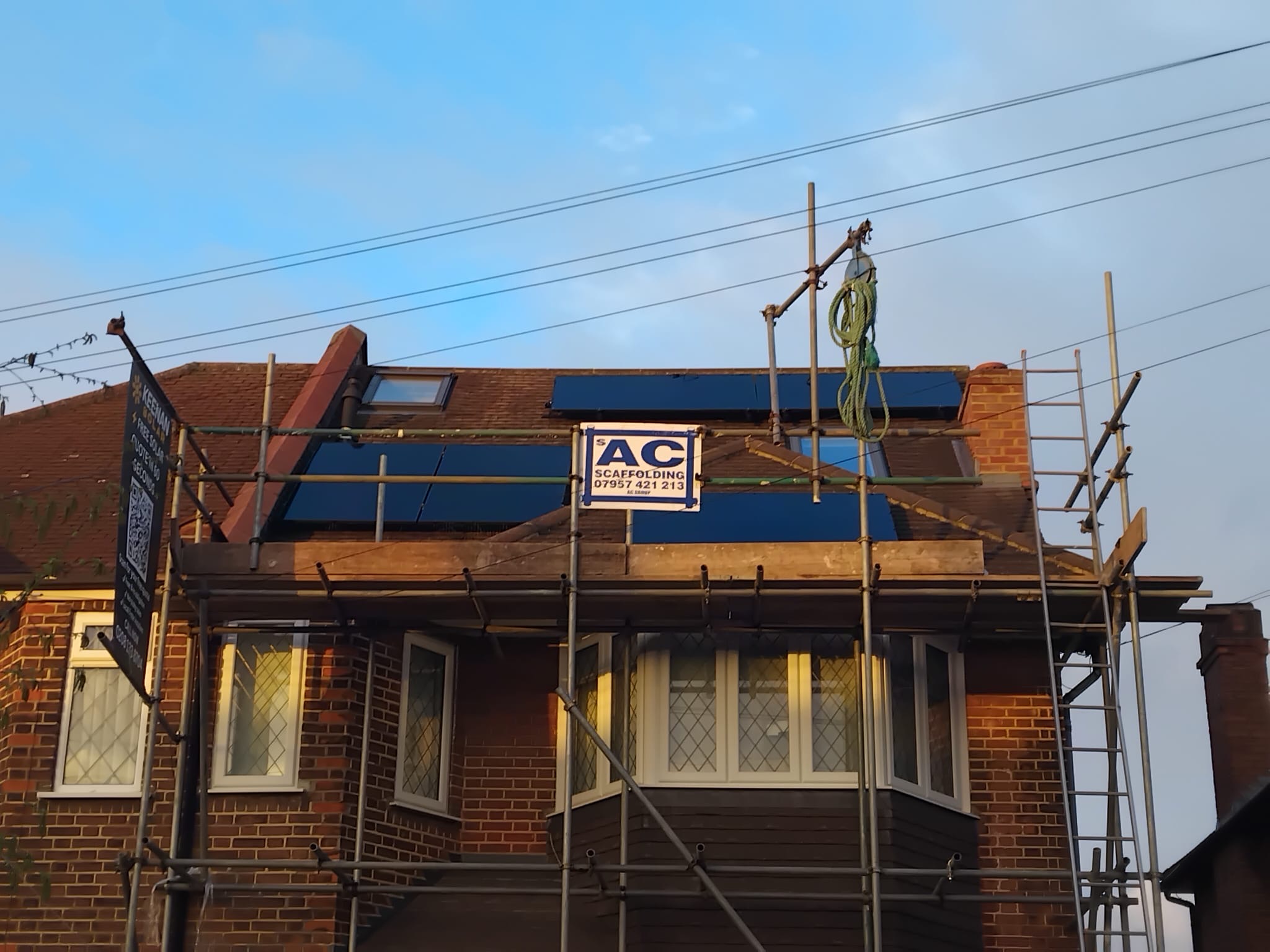 solar panel installation on semi detached house in Southgate North London